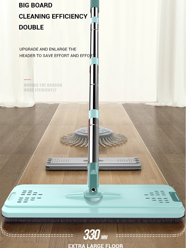 Нескользящая швабра с ведром для влажной и сухой уборки дома мытья деревянных
