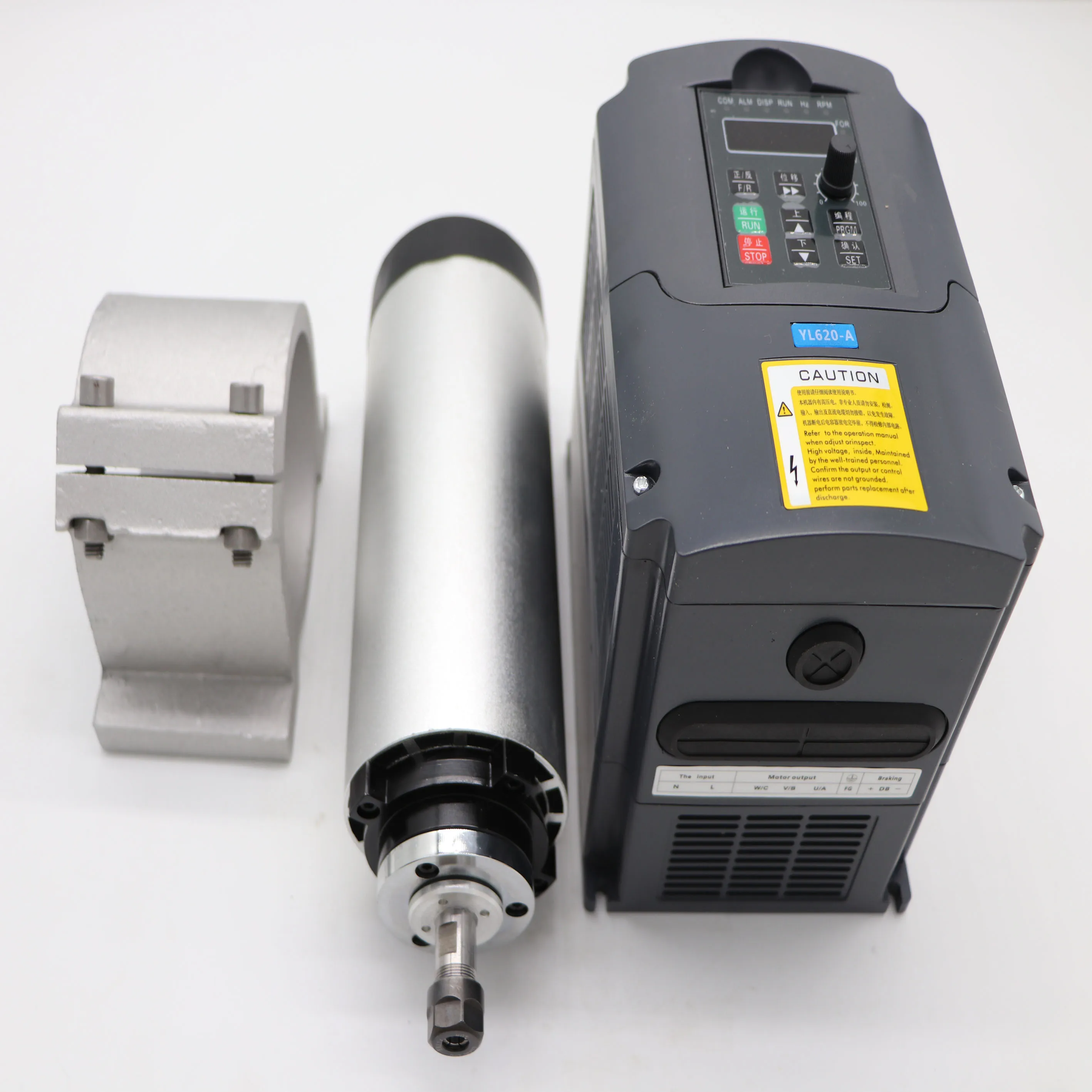 

1.5KW air cooling spindle motor 80mm diameter ER11 24000rpm+ 1 piece 1.5kw inverter+1 spindle support