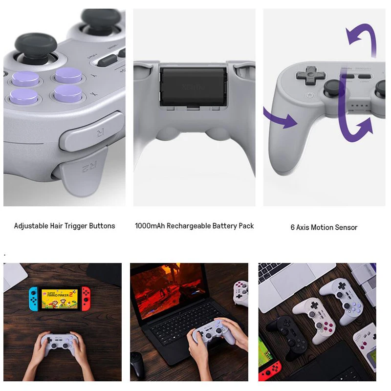 WUIYBN 8Bitdo Sn30 Pro+ геймпад беспроводной джойстик Bluetooth игровой контроллер для nintendo Switch PC macOS Android