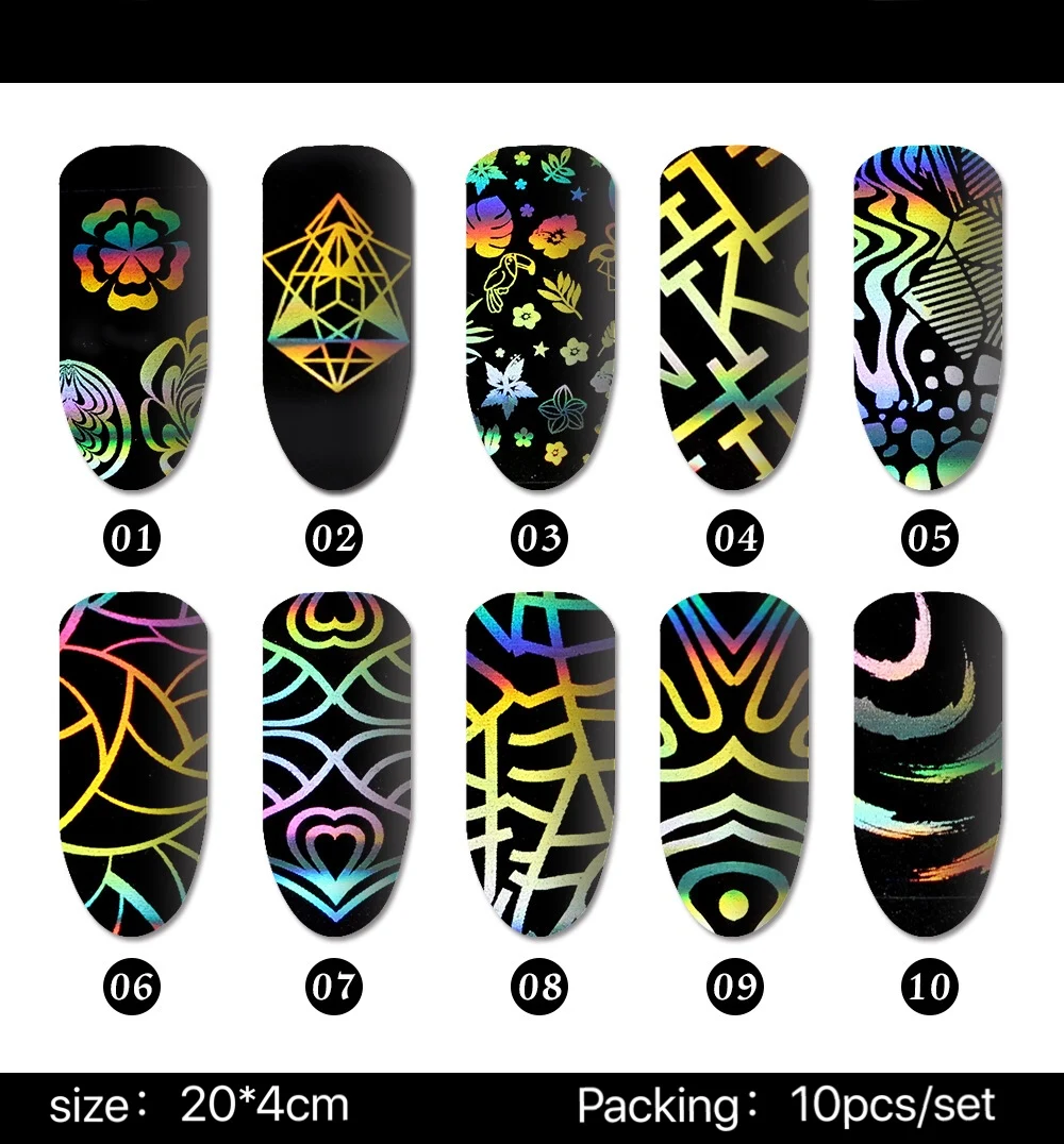 

20*4cm/50*4cm Holographic Laser Nail Foil Nail Art Transfer Sticke Holographic Sticker Manicure Decoration Nail Foil