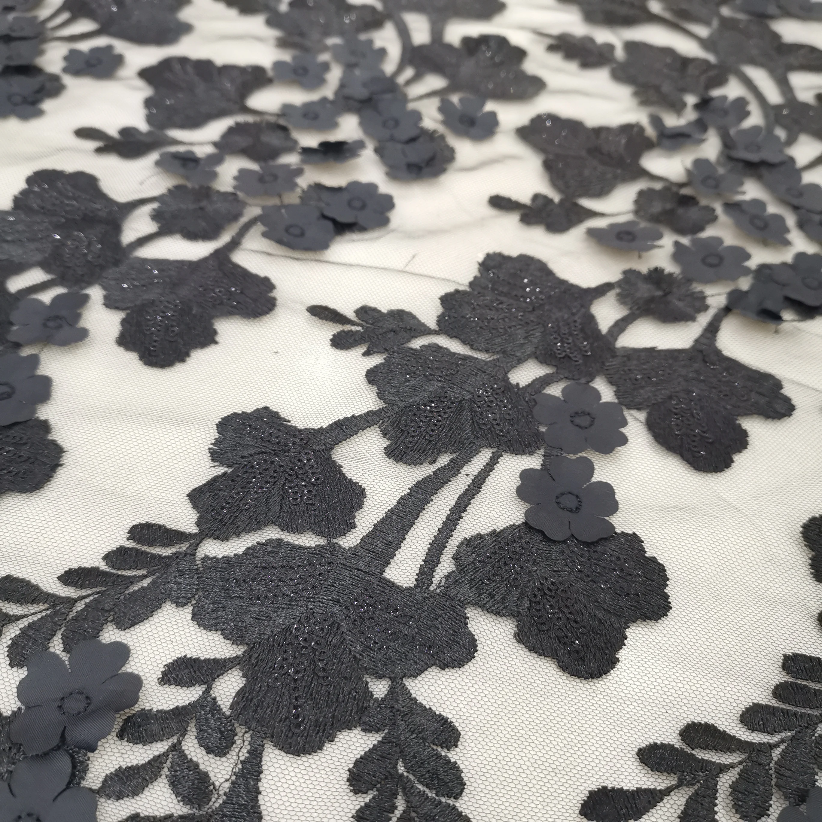 

Coral red cream African 3d Lace Fabric high quality Nigerian French Tulle Lace For Wedding Party Occassional Celebration Dress