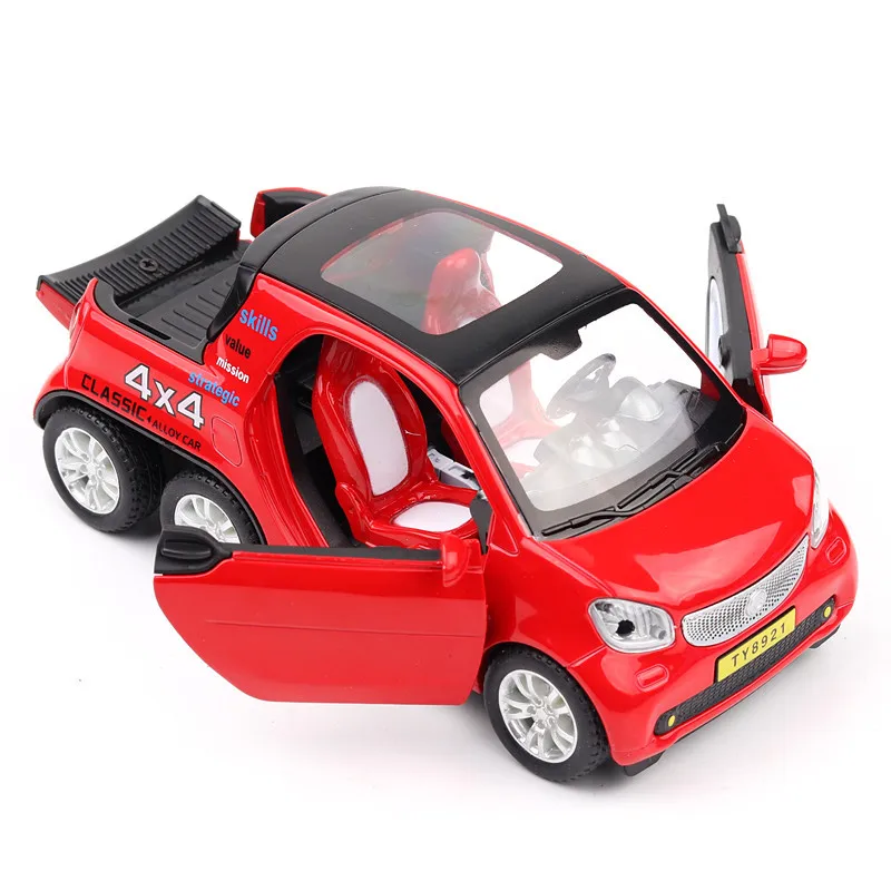 

1/32 Diecast Model Car Smart MINI Pickup Truck Metal Alloy High Simulation Cars Lights Toys Vehicles For Kids Gifts For Children