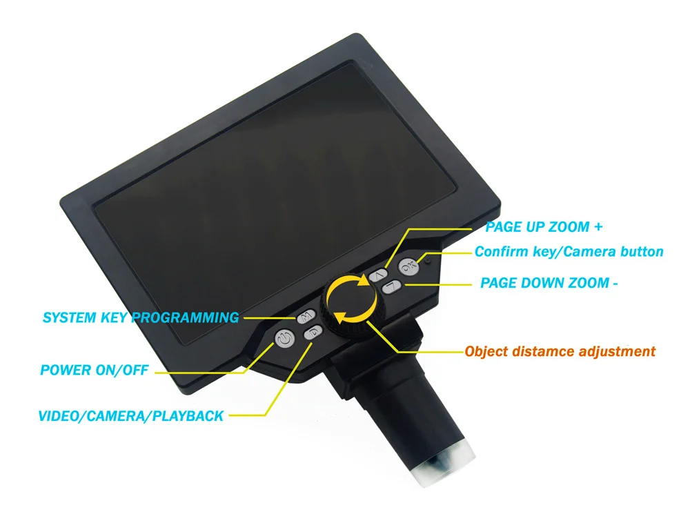 Цифровой микроскоп Mustool G1200 12-мегапиксельный 1-1200X 7-дюймовый HD ЖК-дисплей 500X 1000X