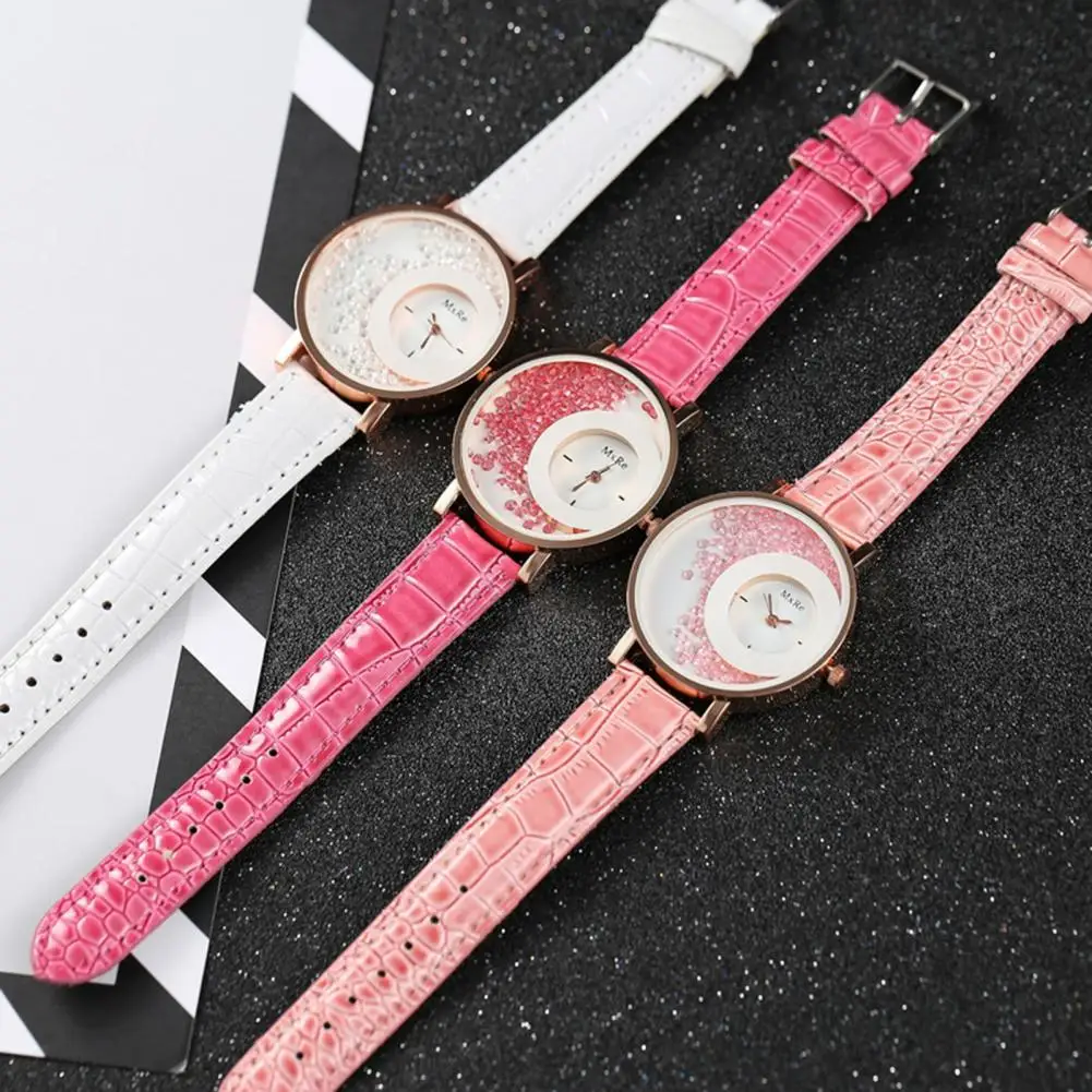

Premium Watch Elegant All Match Quicksand Ball Quartz Movement Watch Girlfriend Gift Ladies Rhinestone Watch