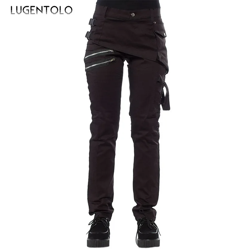 

Women Pants Spring Autumn Youth Popular Solid Color Zipper Fashion Casual Straight Long Pants Lugentolo