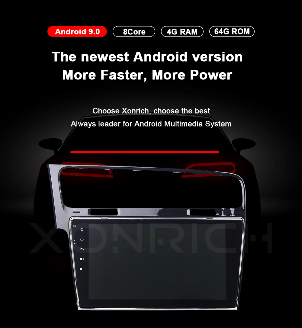 Автомагнитола Xonrich ips 1Din Android 9 автомобильный мультимедийный плеер для Volkswagen VW Golf 7 Стерео gps навигационный головное устройство DSP 4G ram