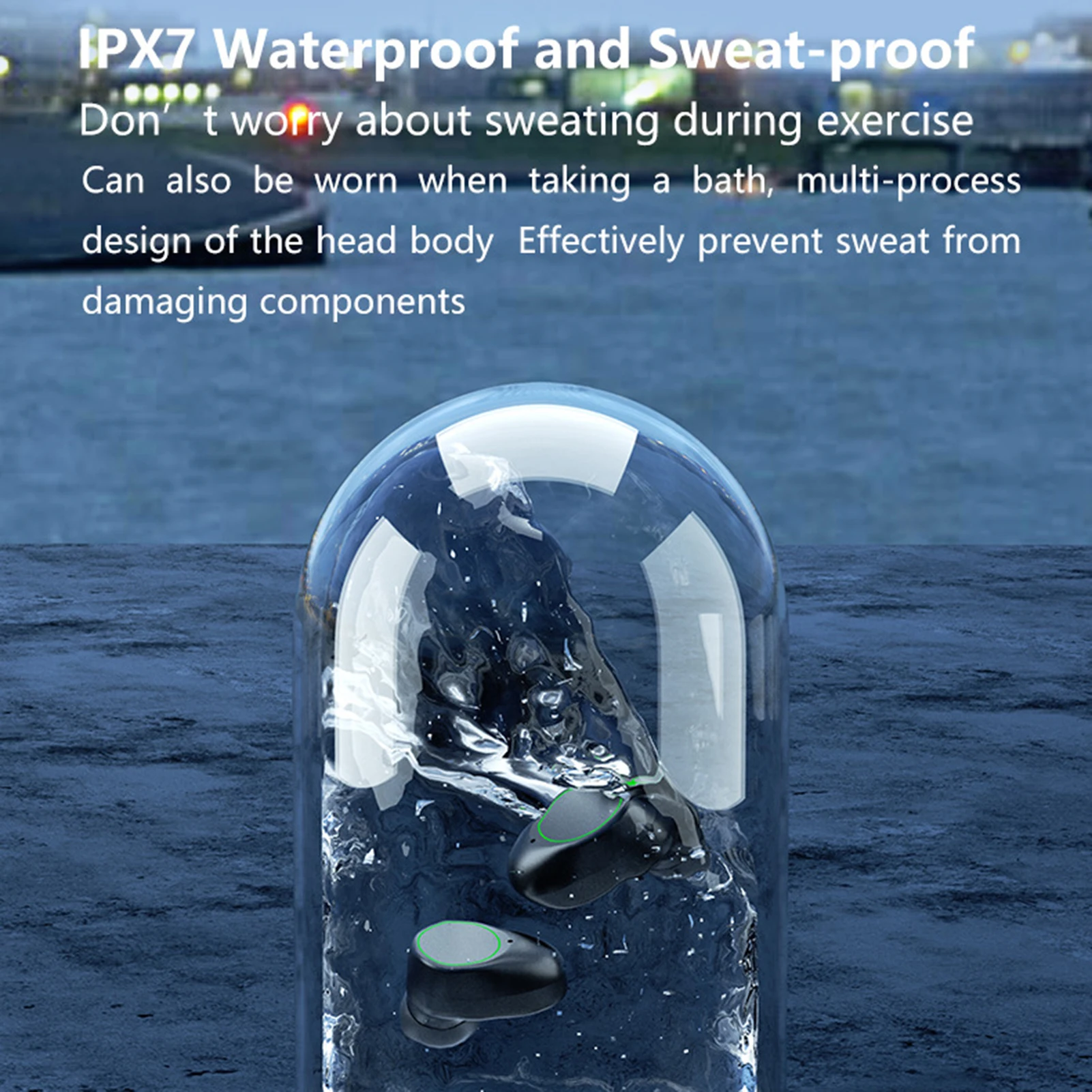 Bluetooth Беспроводной наушники с микрофоном спортивные Водонепроницаемый