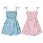 Модное детское платье для маленьких девочек с милыми цветами для девочек Одежда для новорожденных девочек, платье без рукавов из хлопчатобумажной ткани пляжные платья принцессы Летняя одежда для детей