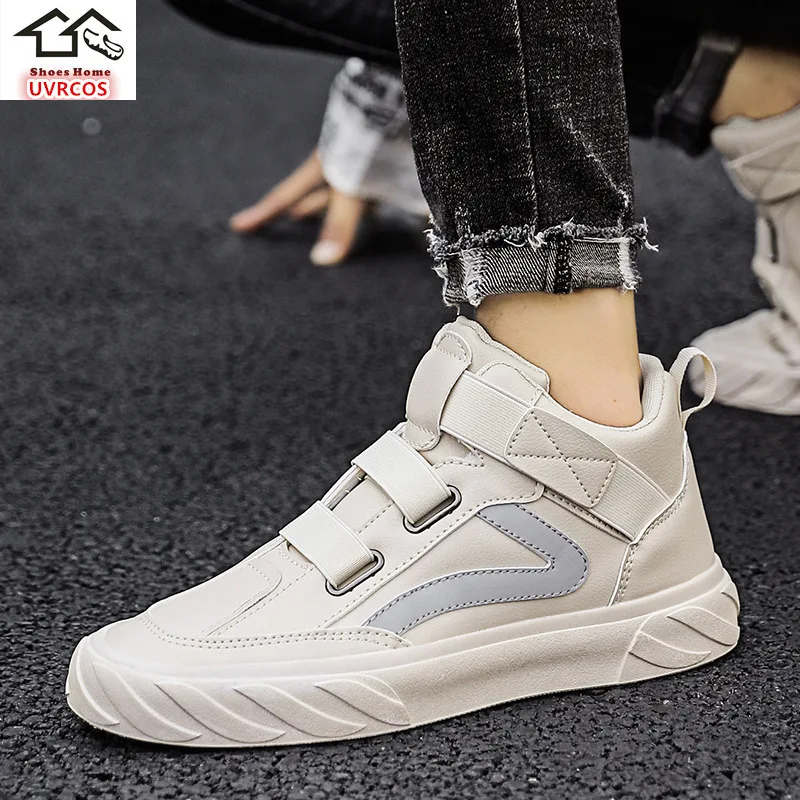 

2021 High top Men's Shoes Autumn Trend Versatile Casual Shoes New Men's Board Shoes Elastic Sports Shoes Fashion Shoes