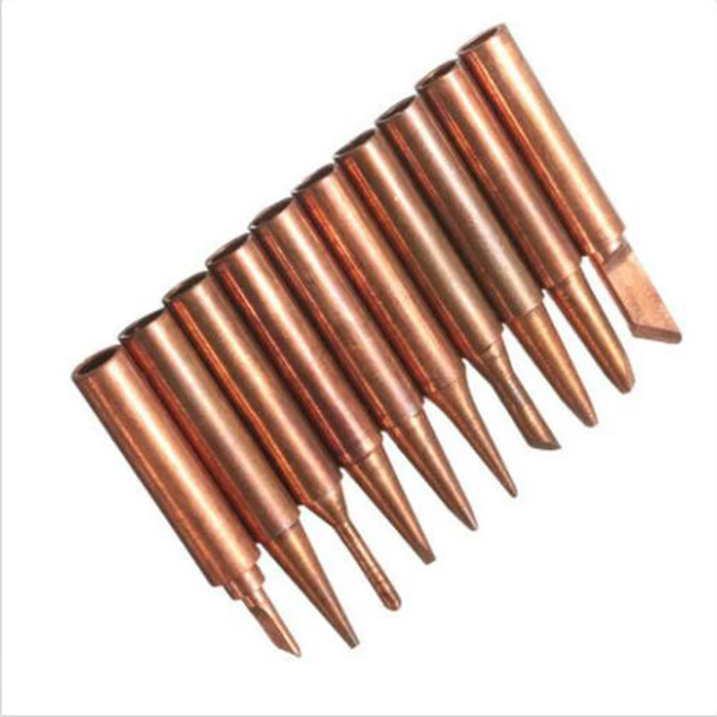 

10pcs/Set Soldering Iron Tips Electric Iron Head Series Solder Tools 900M-T Pure Copper For Soldering Station Accessories