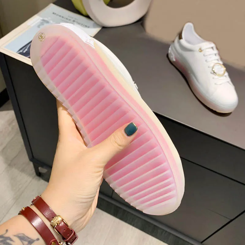 Кроссовки на толстой подошве для влюбленных люксовые брендовые кожаные