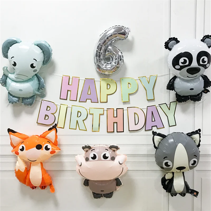 1 шт. Гелиевый шар в виде животного милый слон лиса пингвин фольгированный