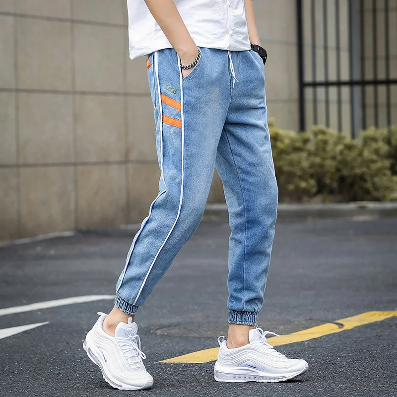 2019 весна и осень 9 джинсы мужские корейской версии тонкие брюки тренд боксеры