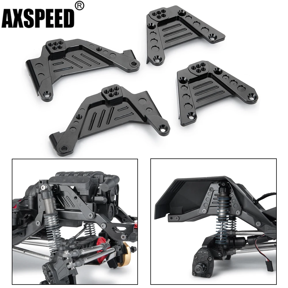 AXSPEED 4Pcs Metal Aluminum Front Rear Shock Towers Mount for SCX10 III AXI03007 1/10 RC Rock Crawlers Cars
