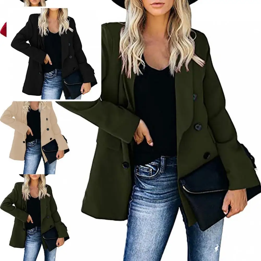 

Blazer Durable Polyester Lapel Trendy Classic Lady Coat for Home Lady Blazer Lady Coat