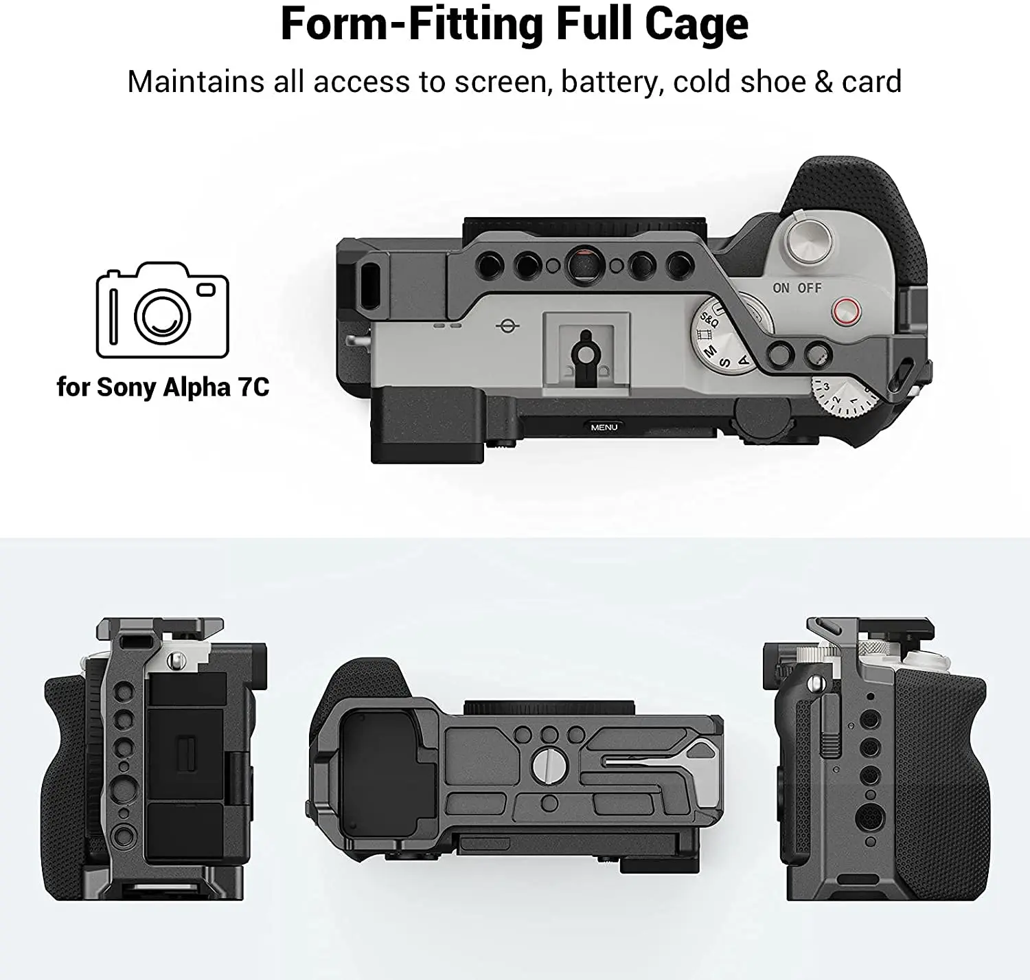 Клетка SmallRig для цифровой зеркальной камеры с силиконовой боковой ручкой Sony Alpha a7c