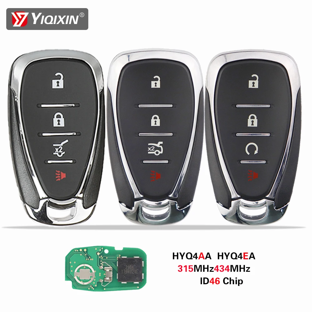 YIQIXIN-mando a distancia inteligente para coche, llave de 4 botones para Chevrolet Camaro Cruze Malibu Traverse Volt Equinox Sonic Trax Trailblazer ID46