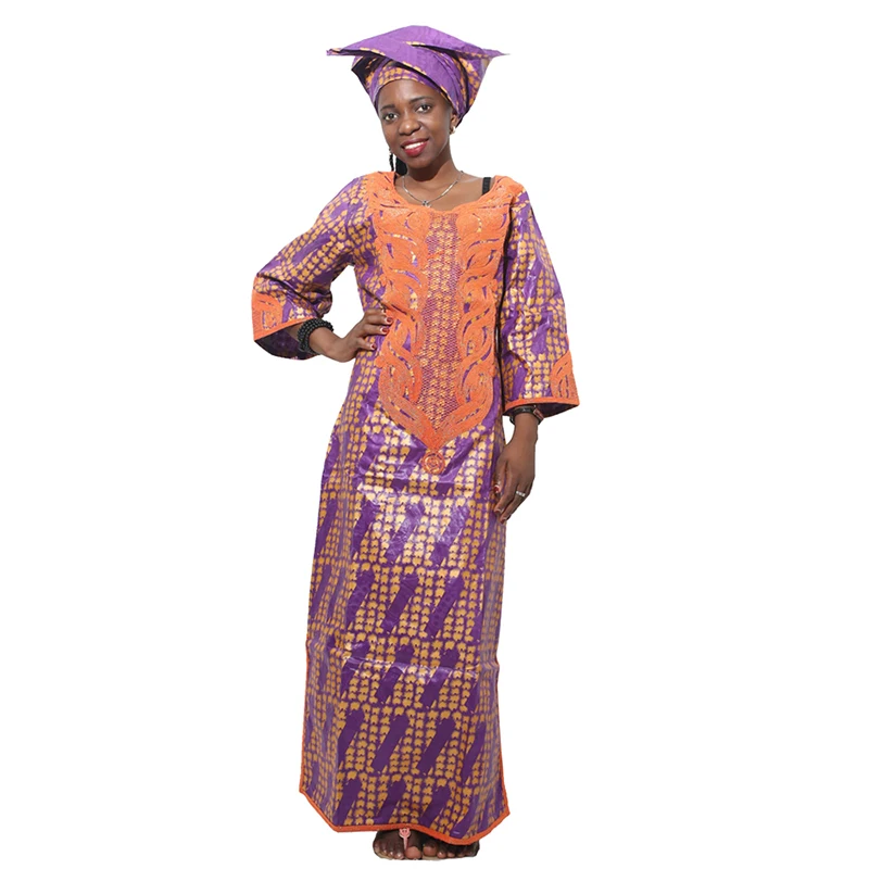Африканское платье MD для Женщин Дашики восковое с головным убором базин богатая