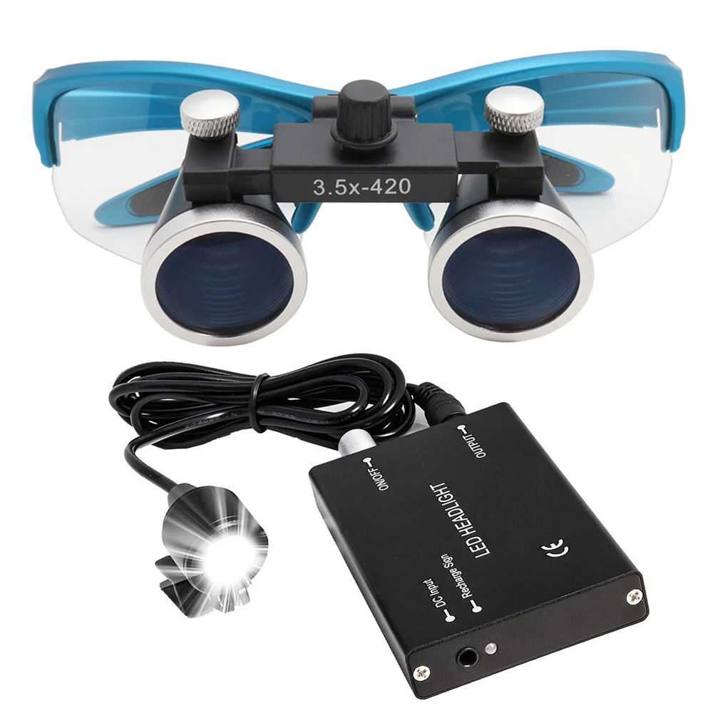 2.5X/3.5X стоматологические лупы бинокуляр зубная лупа увеличение 5 Вт светодиодный
