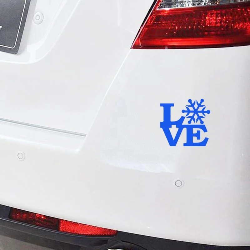 Романтическая Наклейка на окно автомобиля грузовик дверь лыжный склон сани зима