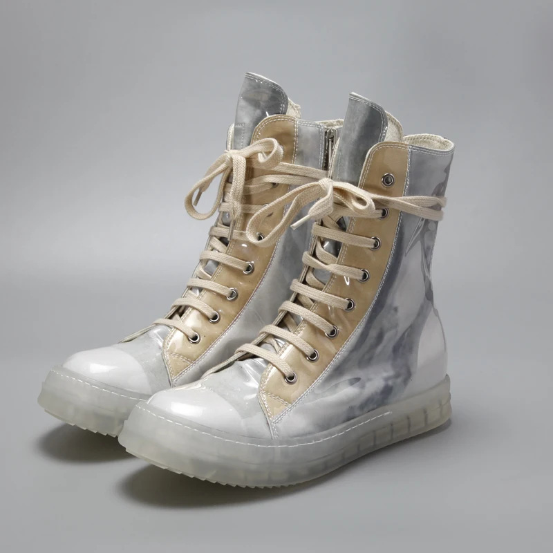 Кроссовки мужские парусиновые на шнуровке с высоким верхом и молнией | Обувь