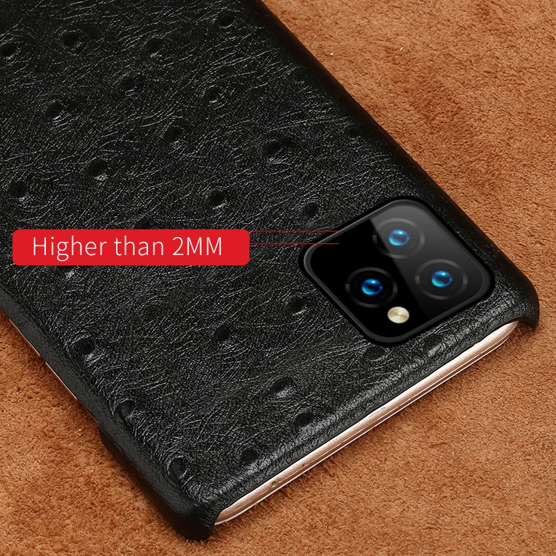 Жесткий чехол LANGSIDI из натуральной кожи для iphone 11 pro max 6,5 Страусиная задняя крышка для iphone 11 чехол xr xs max 7 8