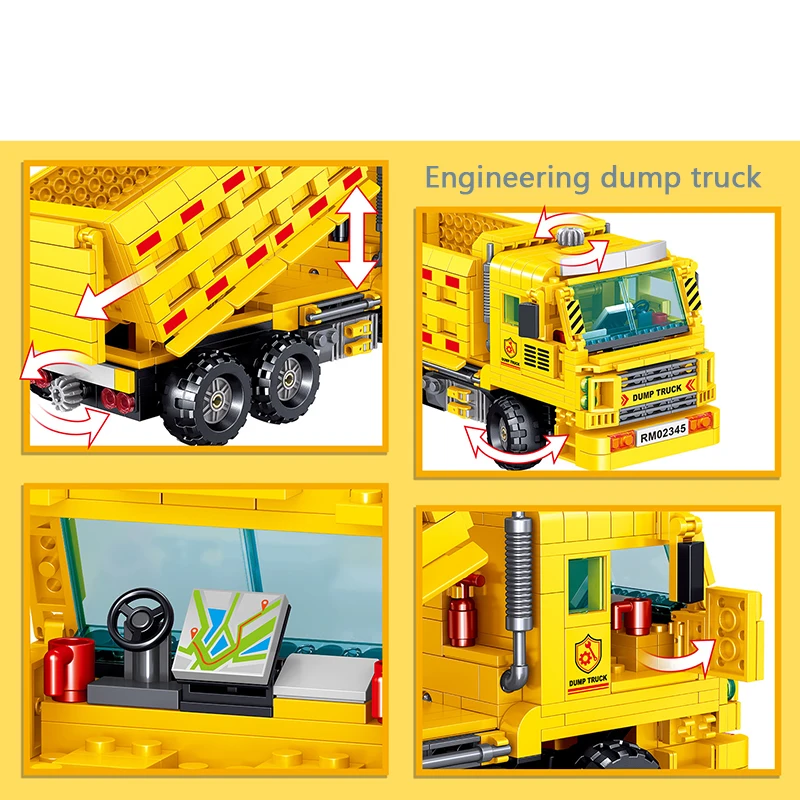 

Mailackers City Engineering Mobile Engineering Dump truck Building Blocks City Construction Car Model Bricks Toys For Children