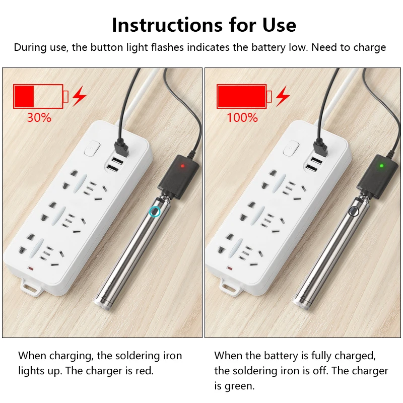 

Metal USB Soldering Iron 5V 8 W Wireless Charging Soldering Iron Mini Portable Battery Soldering Iron With USB Welding Tools