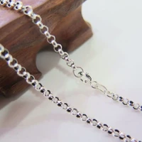solid 925 sterling silver necklace 3mm rolo link chain 45cm to 80cm stamped s925