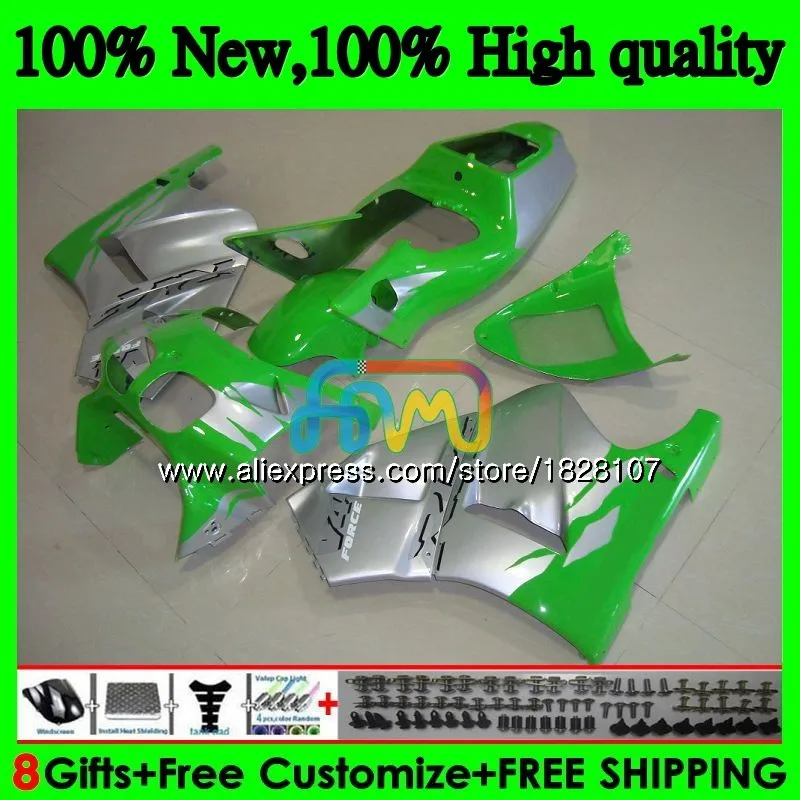 

Обтекатель RVF400R для HONDA VFR400 R NC24 V4 VFR400R 87 88 89 90 87BS.13 RVF VFR 400 R Green silver NC30 400R 1987 1988 1989 1990