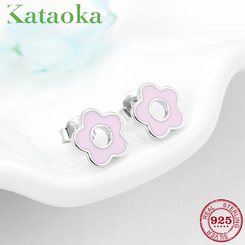 Женские серьги гвоздики из серебра 925 пробы с эмалью|Серьги-гвоздики| |