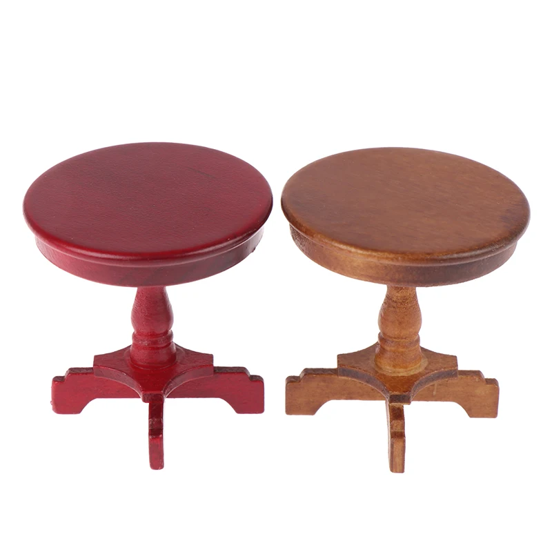 

1/12 Dollhouse Garden/Room Decor Wooden Miniature Round Coffee Table Kids Toys