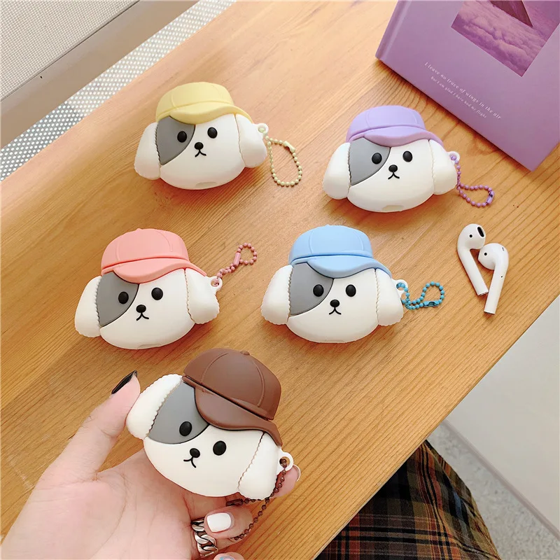 

For Airpods Case,3D Cute Dog Case For Airpods 1/2 Case Soft Silicone Earpohne Protective Shockproof Cover For Airpods Pro Case