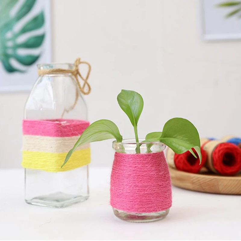 1 мм 12 цветов пеньковая веревка натуральный гессийский джутовый шпагат для