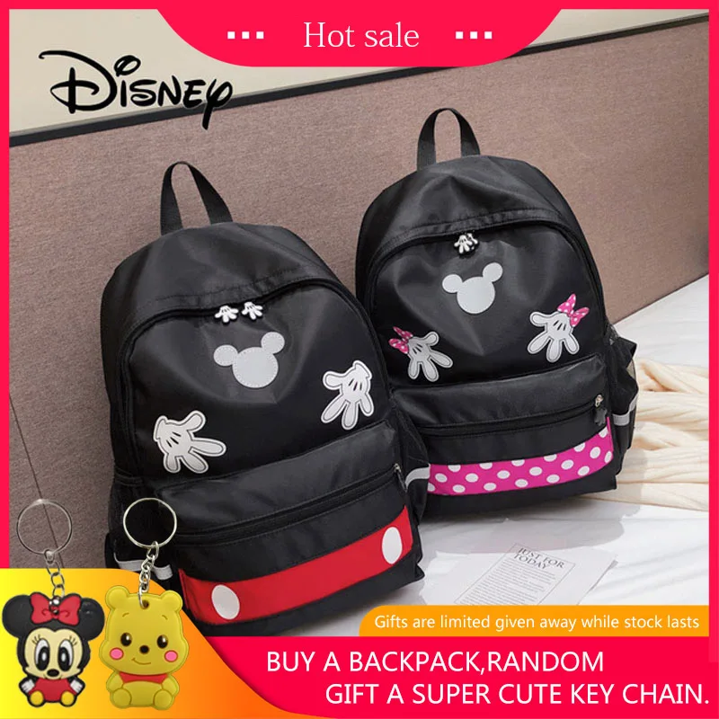 Женские плюшевые рюкзаки Disney Mickey Minnie большие вместительные школьные с Микки