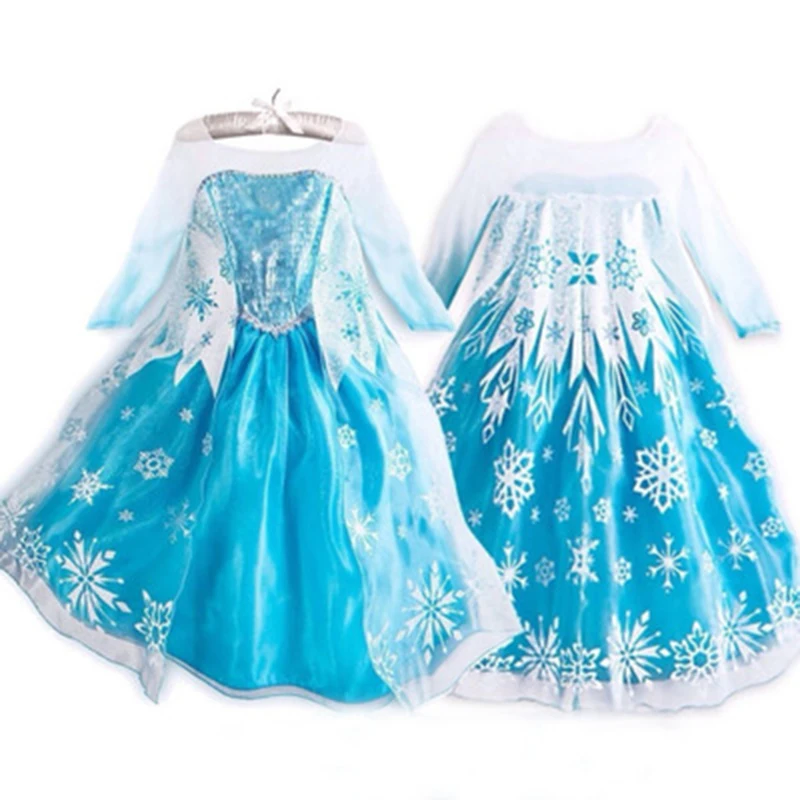 Snow Queen Elsa Dress Anna Girl's Dresses Princess Party Fancy Christmas Halloween Costumes For Children Clothing | Тематическая