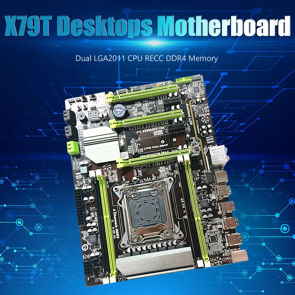 Billig S79t Lg 2011 Cpu Usb 3,0 M.2 Sata 4 Ddr3 Desktop-Computer Desktop-Computer Motherboard Computer Komponenten Schwarz Grün