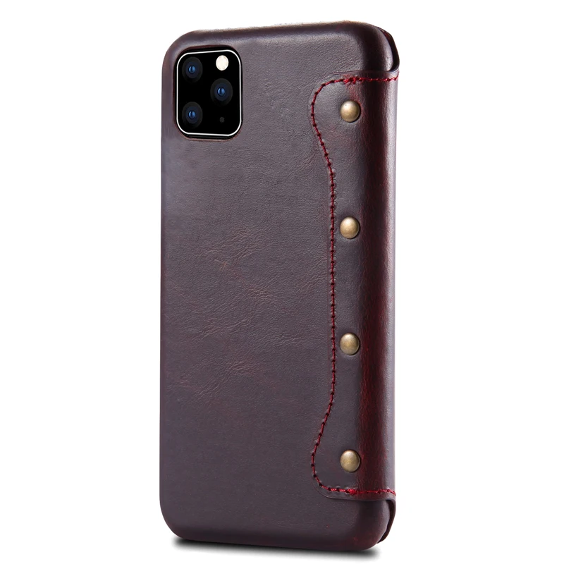 Для iPhone 11 чехол Ретро масло воск натуральная кожа флип чехол бизнес сумка для мобильного телефона чехол для Apple iPhone 11 Pro 6,1 дюймов