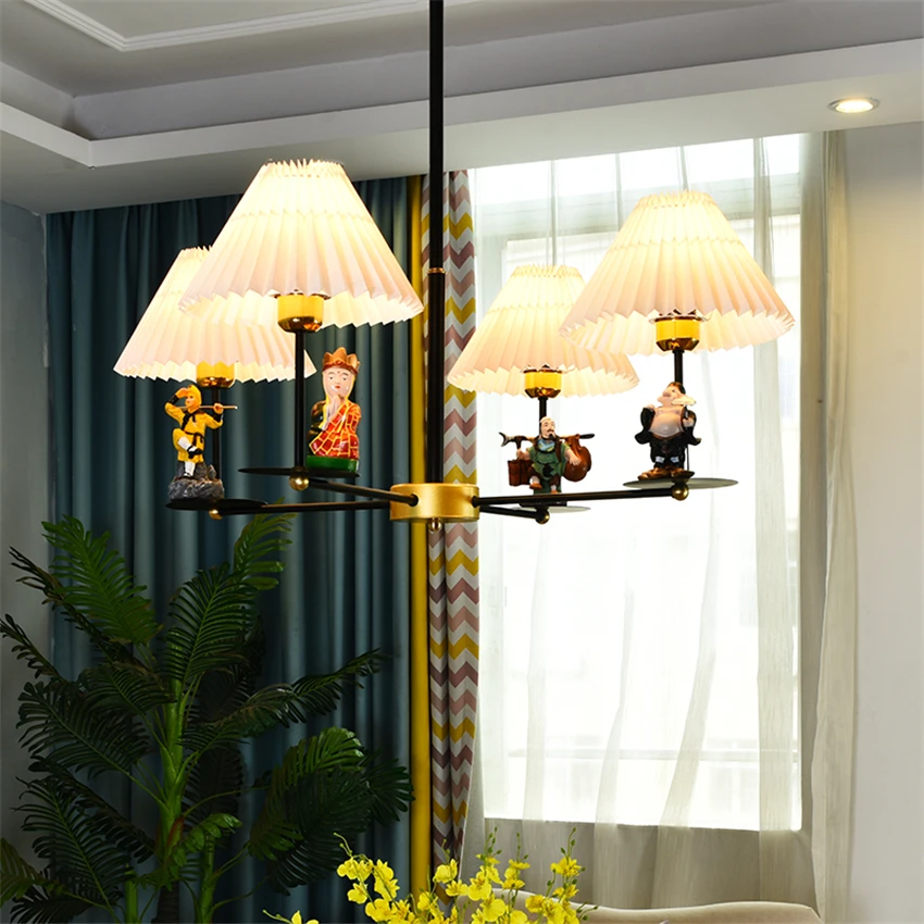 

Modern Children's Room Cartoon Character Chandelier Bedroom Study Restaurant Classic Journey To The West Furniture Navy Lighting