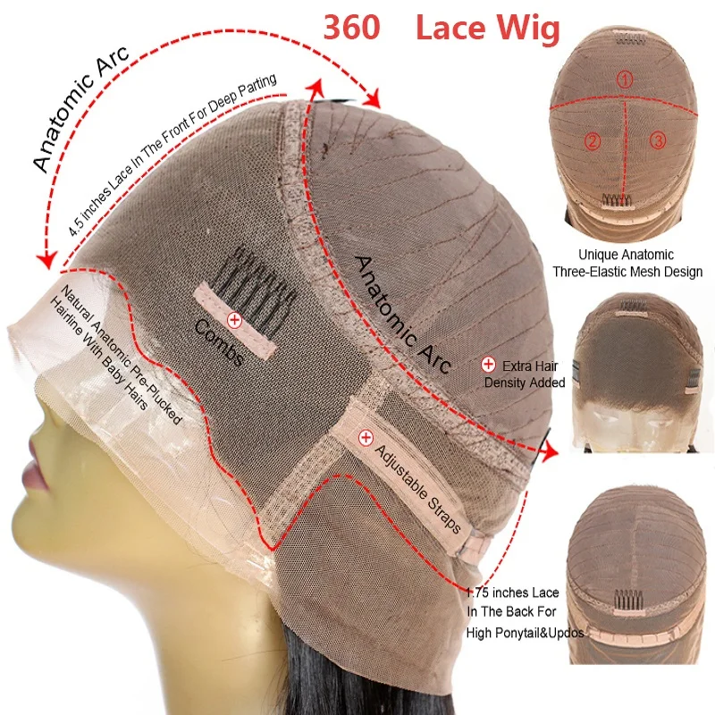 250 плотность натуральные волнистые кружевные передние человеческие волосы