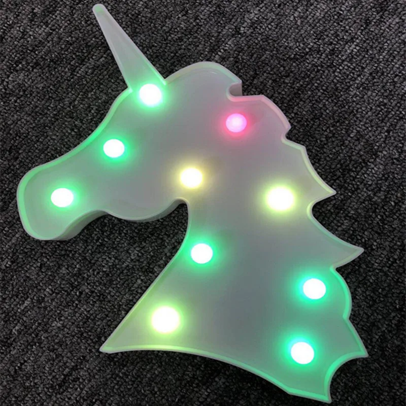 

LED Plastic Shape Neon Signs Cute Night Lights Unicorn Beast Head Ins Children's Room Creative Warm Decoration Nightlights