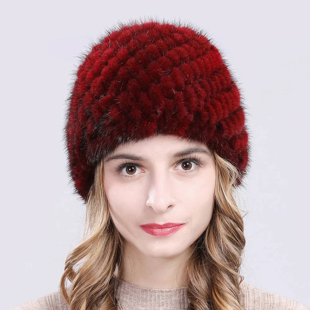 Лидер продаж зимняя женская меховая шапка из натуральной норки натуральная