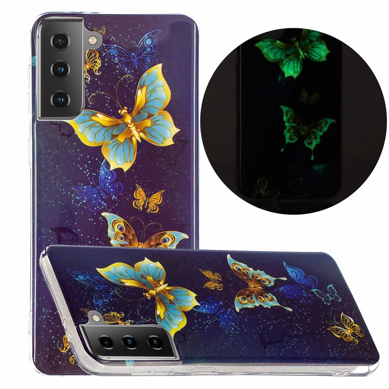 

Luxury Glow in Dark Luminous Phone Case IMD Soft TPU Silicone Back Cover Coque for Samsung Galaxy S30 Ultra S20 FE S10 Plus S10E