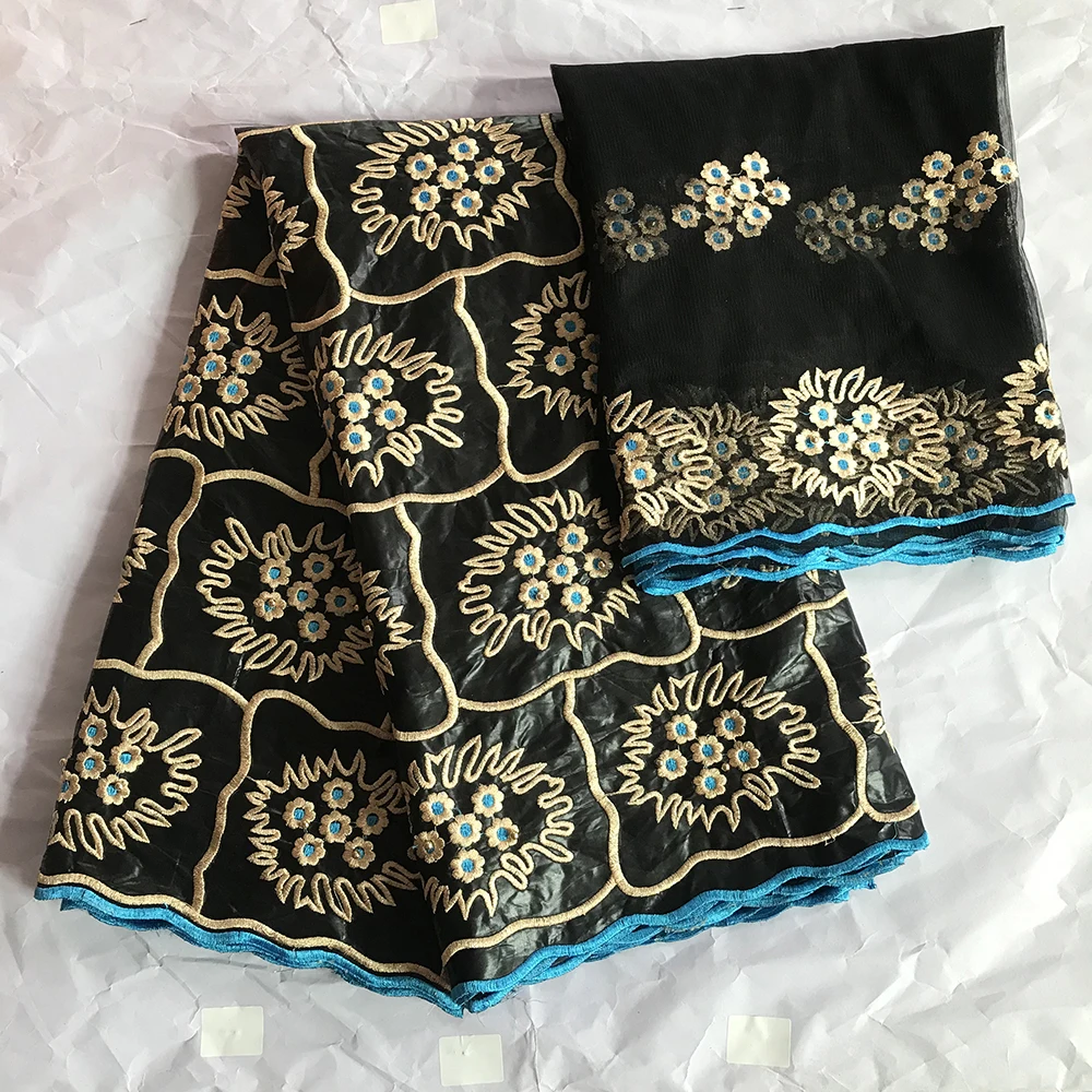 Вышивка Золотая нить 2020 Высокое качество Африканский Базен кружева riche getzner