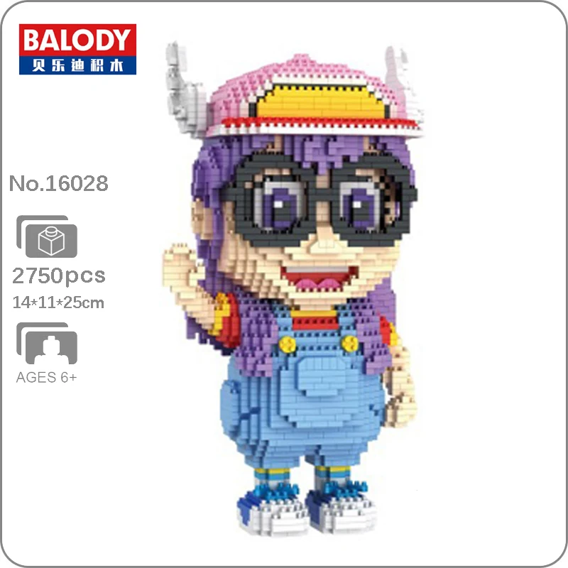 

Balody Anime Dr.Slump Alrale Glasses Girl Hat 3D Model Building Blocks Set DIY Mini Diamond Bricks Toy for Boys Children Gifts