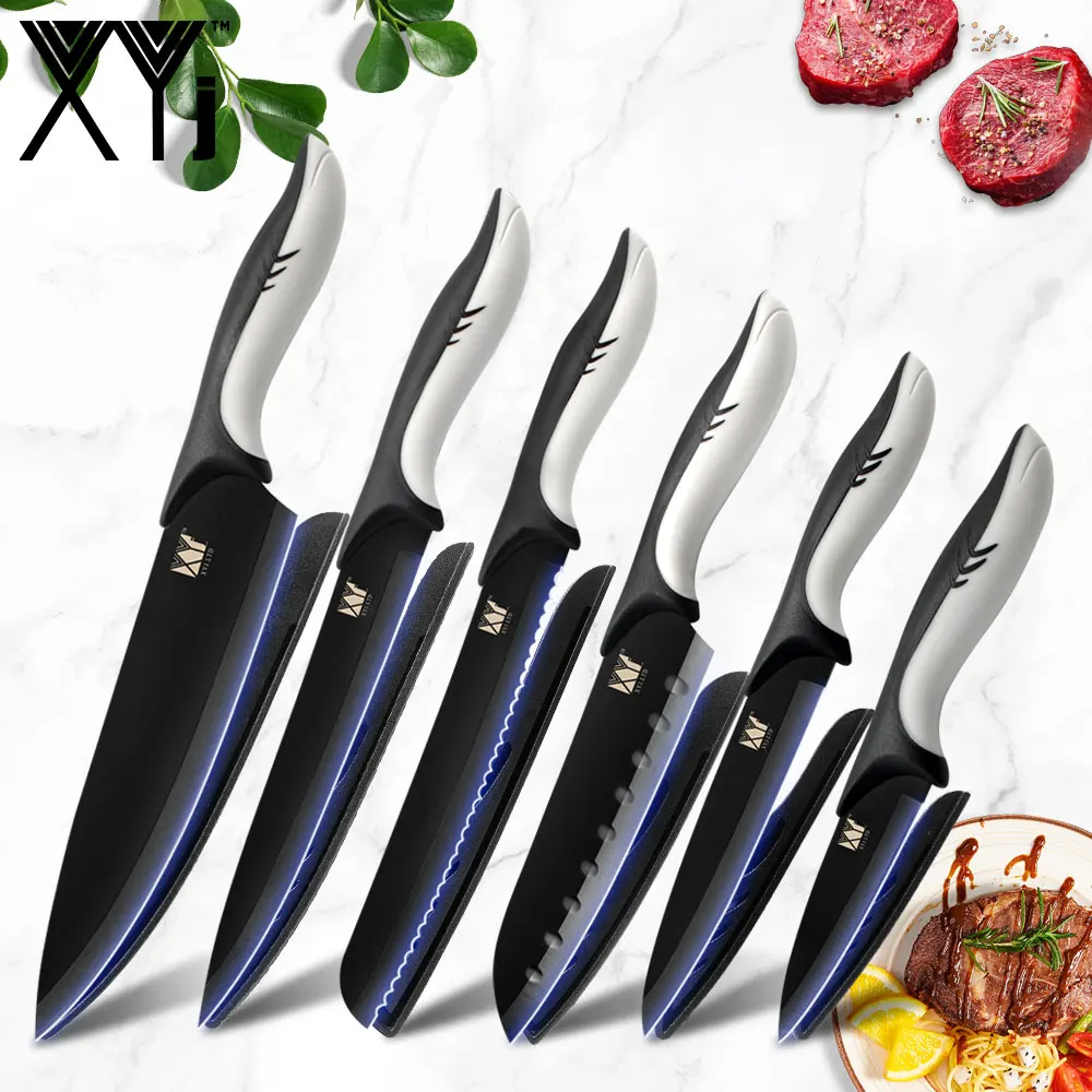 Набор кухонных ножей XYj из нержавеющей стали универсальные инструменты сантоку с