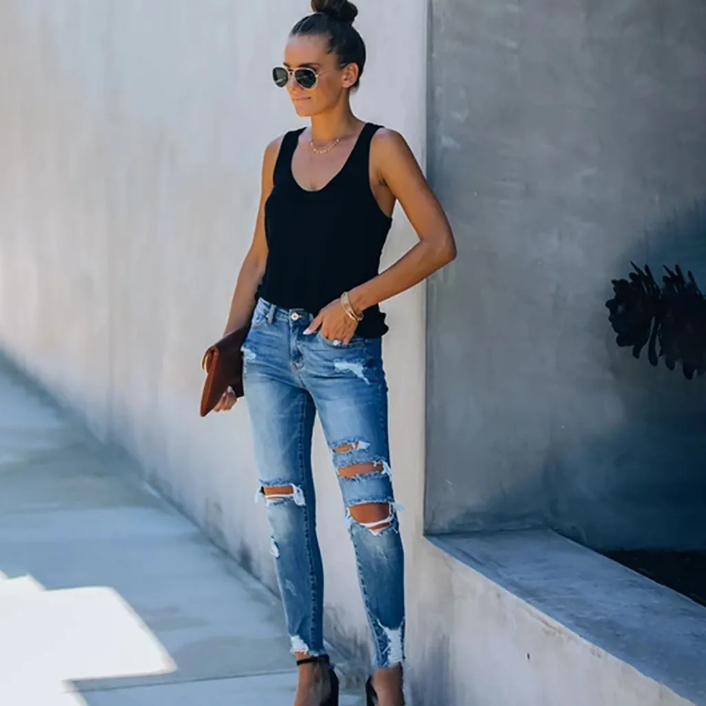 Стильные хлопковые джинсы брюки для женщин на лето и осень 2020 повседневные