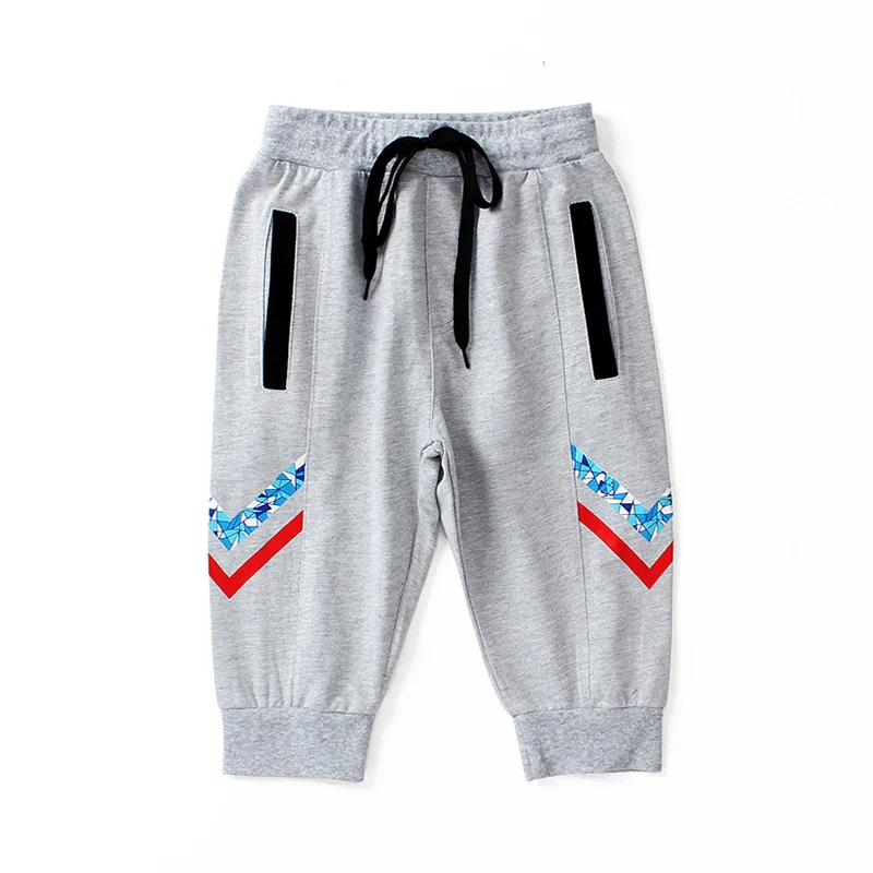 Детские укороченные брюки для мальчиков и девочек спортивные штаны с