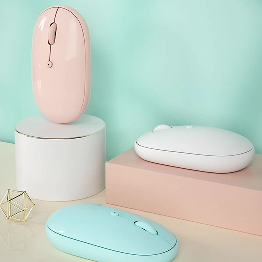 Красочная Bluetooth мини перезаряжаемая мышь Бесшумная игровая Ricaricabile для Macbook Lenovo