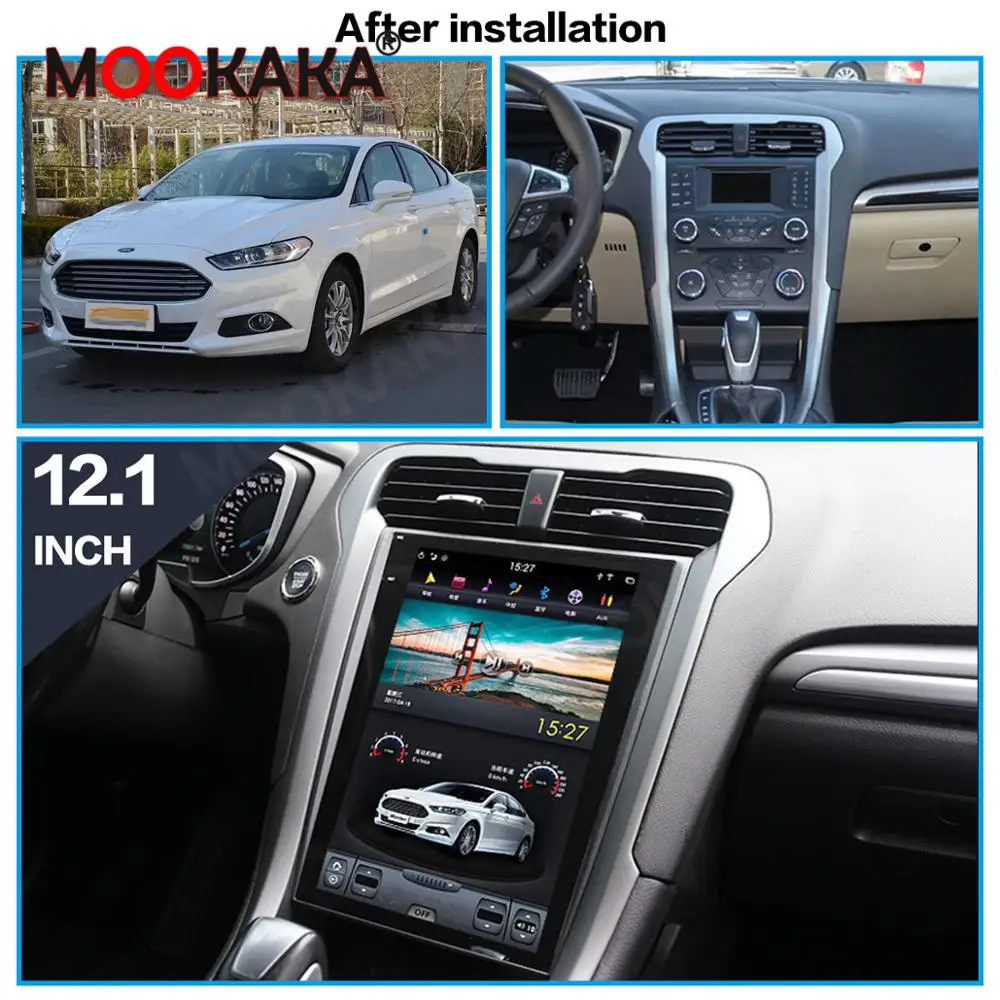 Автомобильный мультимедийный плеер 4 Гб + 128 ГБ android 9 0 PX6 Tesla style для 2013-2018 Ford Mondeo Fusion